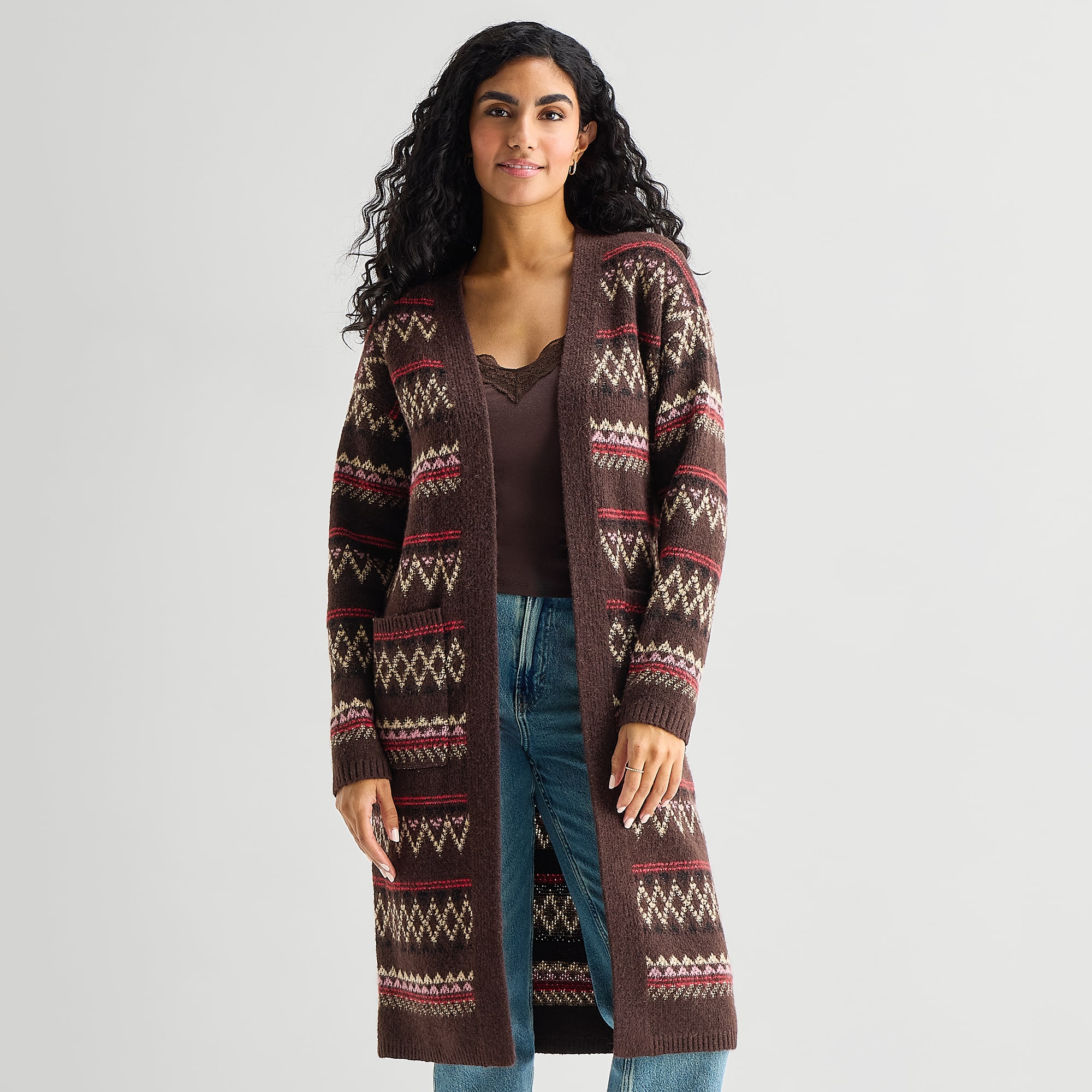 A.N.A Womens V Neck Long Sleeve Open Front Cardigan