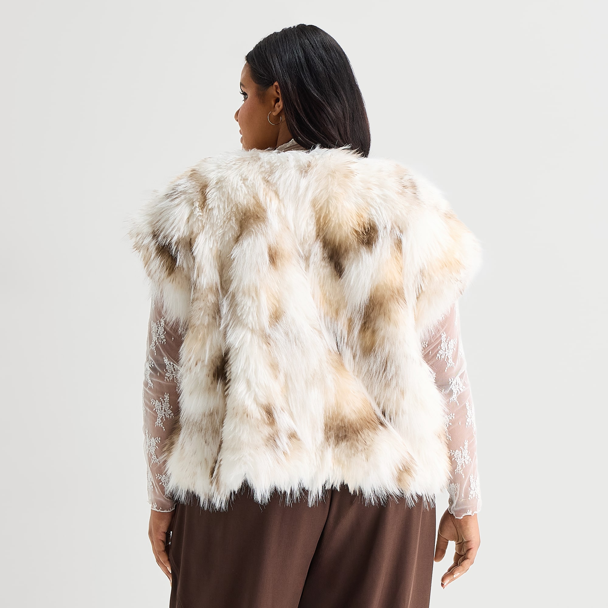 A.N.A Womens Plus Midweight Faux Fur Vest