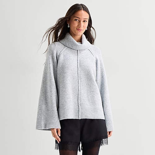 Ana Womens Turtleneck Long Sleeve Pullover Sweater In Multi