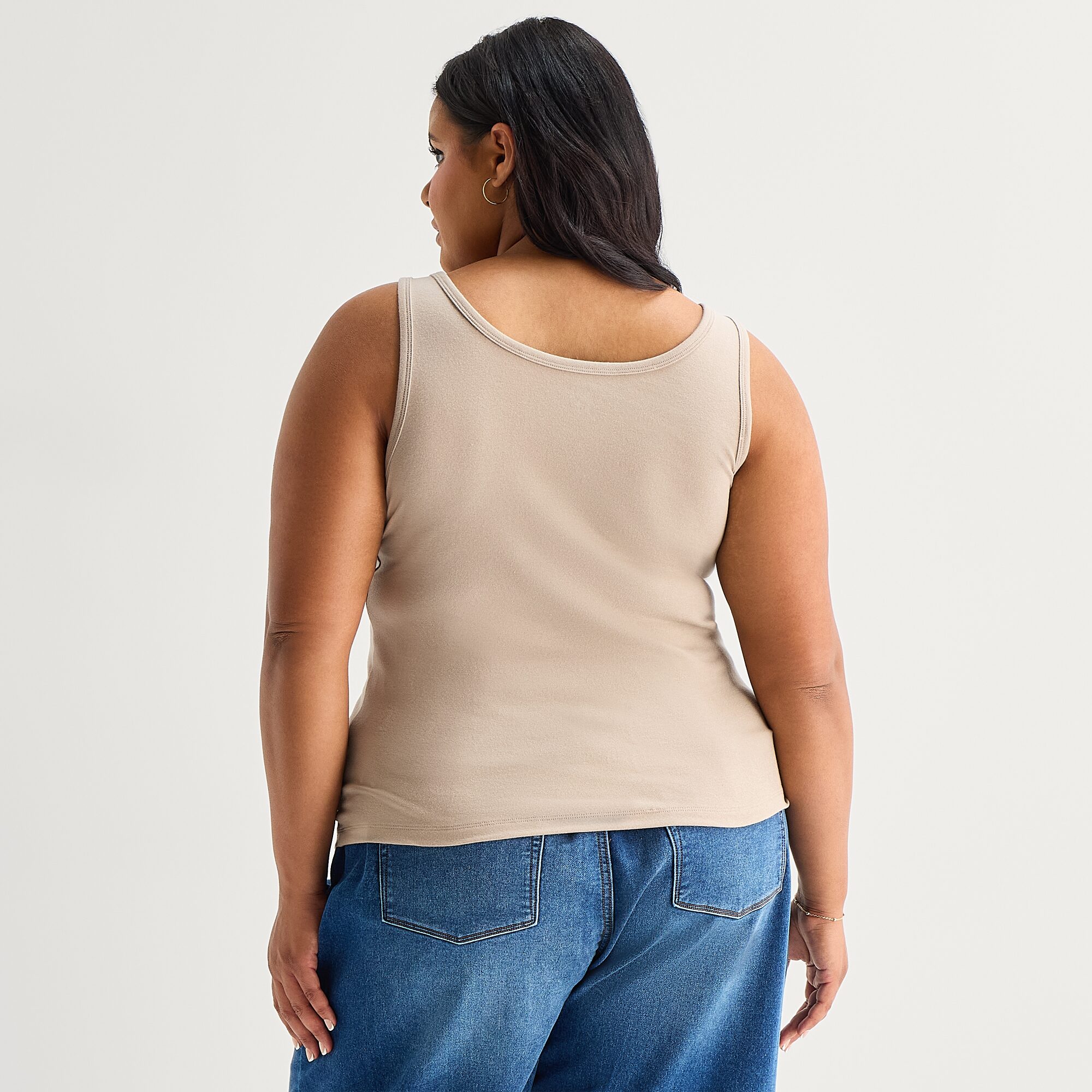 A.N.A Womens Plus U Neck Sleeveless Tank Top