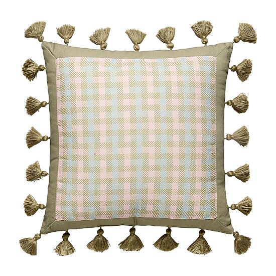 spartina 449 Blooming Stripe Embroidered Square Throw Pillow
