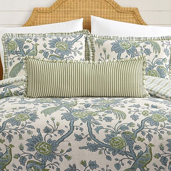 spartina 449 Japonica Bird Stripe Rectangular Throw Pillow