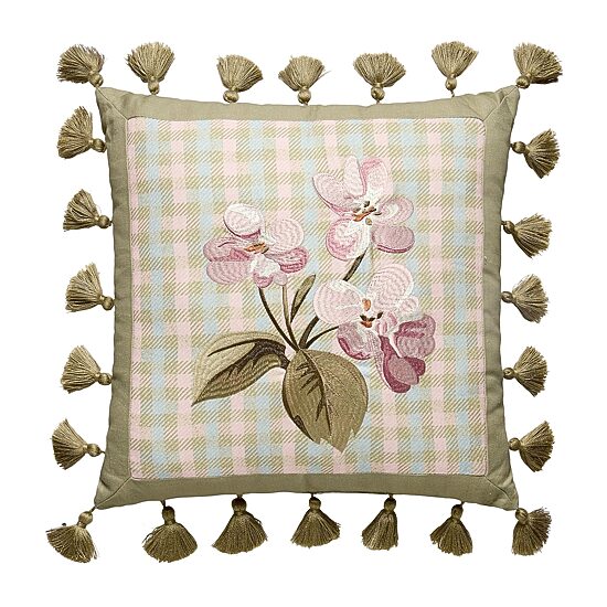 spartina 449 Blooming Stripe Embroidered Square Throw Pillow