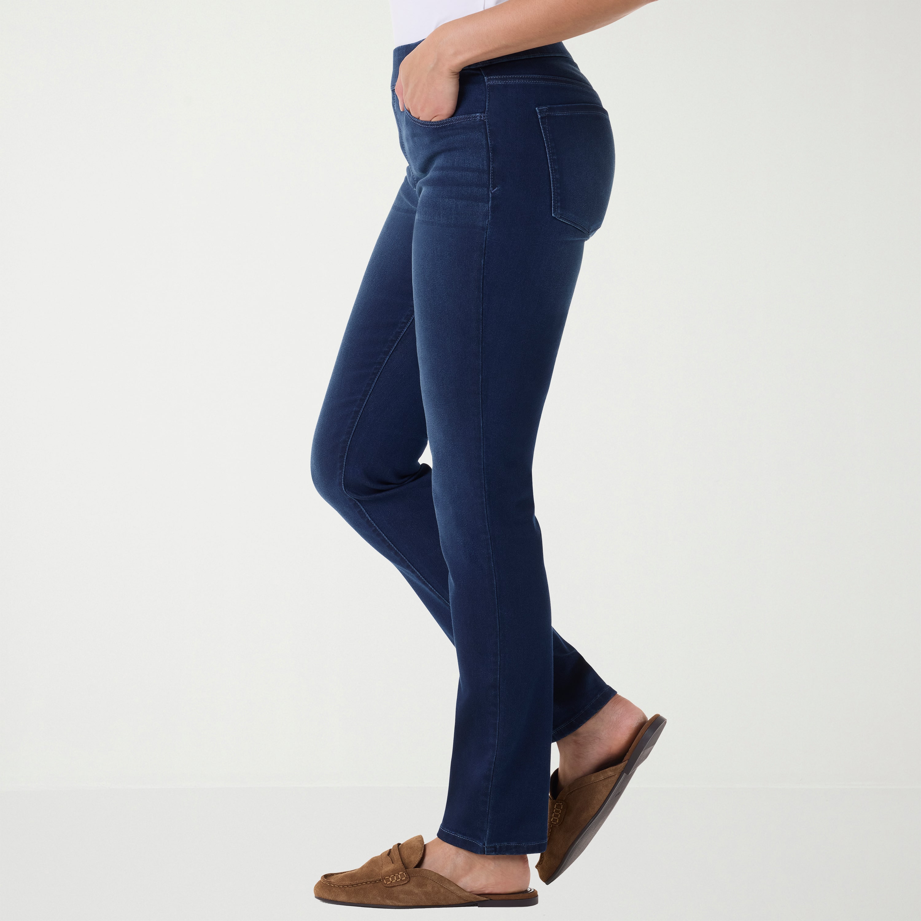 Gloria Vanderbilt Womens Amanda Pull On Knit Denim Jean