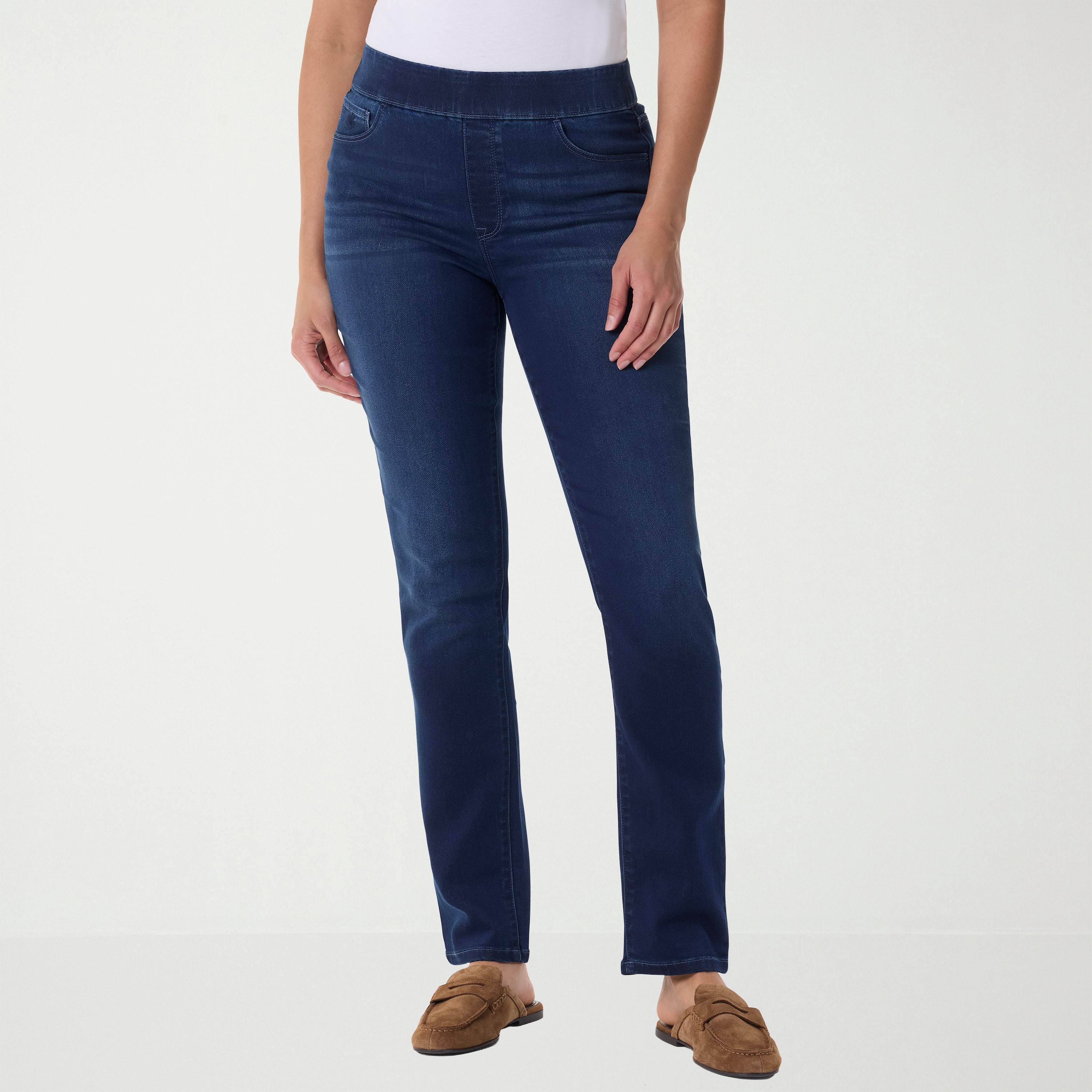 Gloria Vanderbilt Womens Amanda Pull On Knit Denim Jean