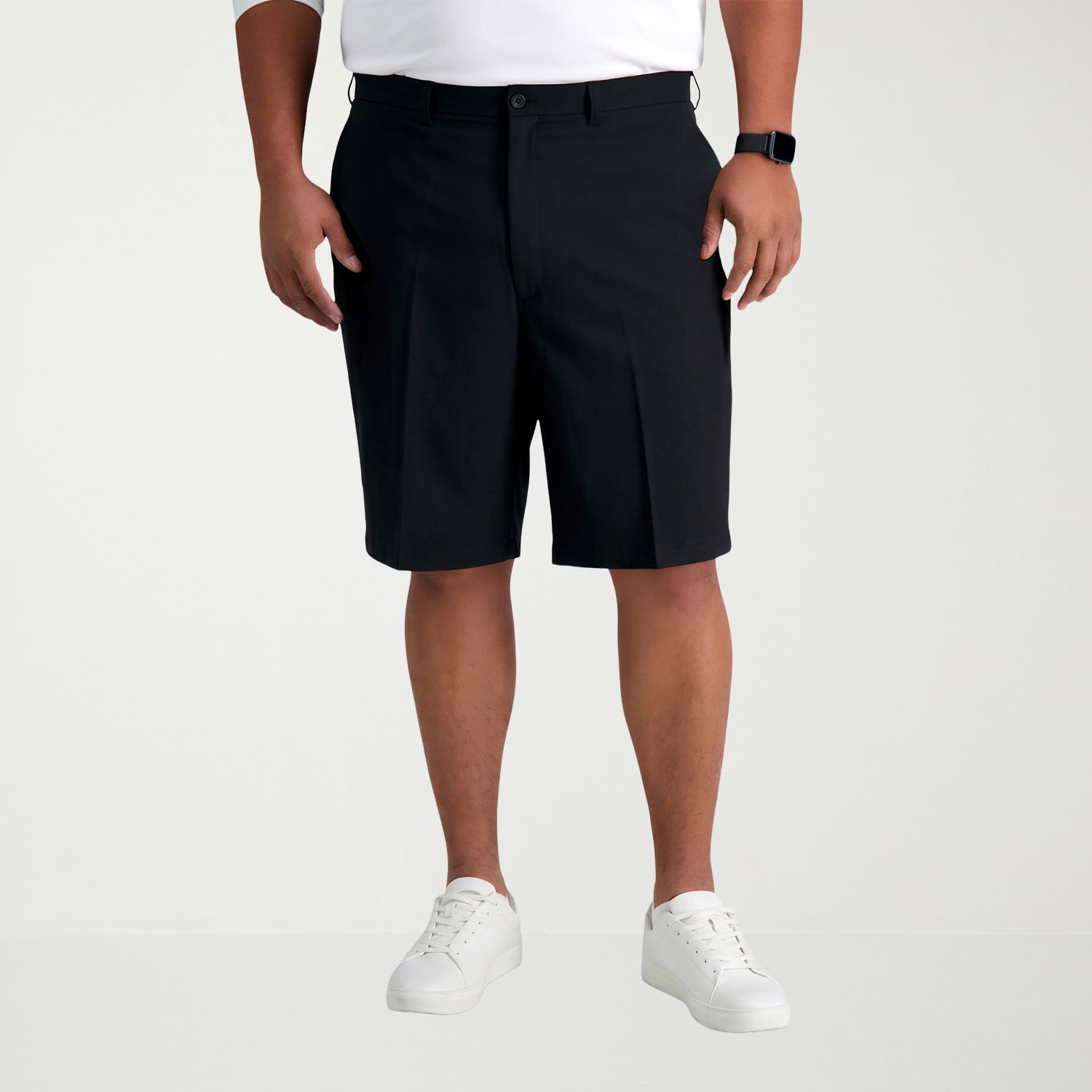 Haggar Cool 18 Pro Expandable Waist Mens 10 1/2" Big and Tall Stretch Fabric Moisture Wicking Quick Dry Chino Short