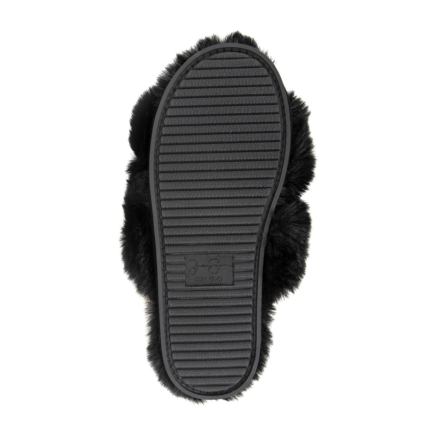 JS Jessica Simpson Plush Cross Womens Slip-On Slippers