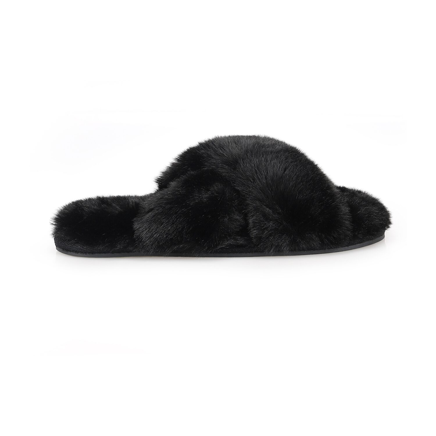 JS Jessica Simpson Plush Cross Womens Slip-On Slippers
