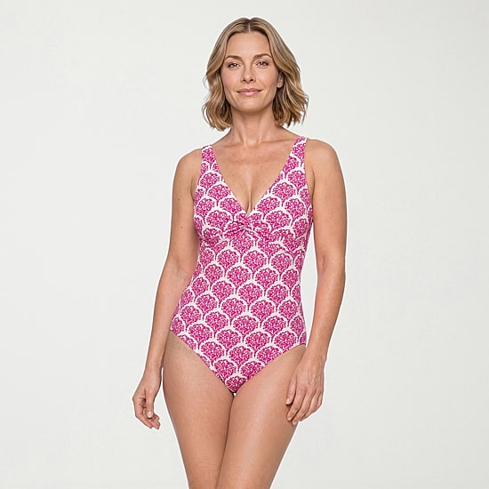Liz Claiborne Womens Floral Moderate Coverage One Piece Swimsuit