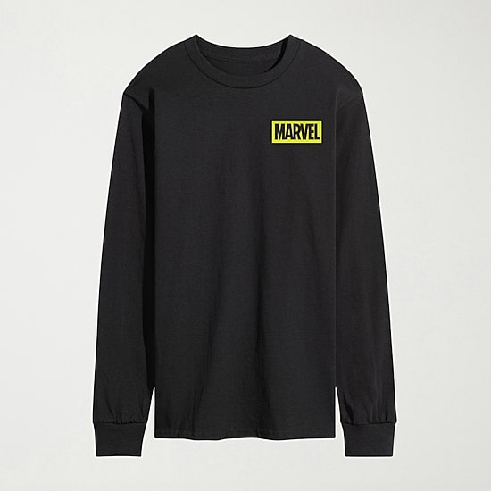 Beware Undead Mens Crew Neck Long Sleeve Regular Fit Marvel Big and Tall Graphic T-Shirt