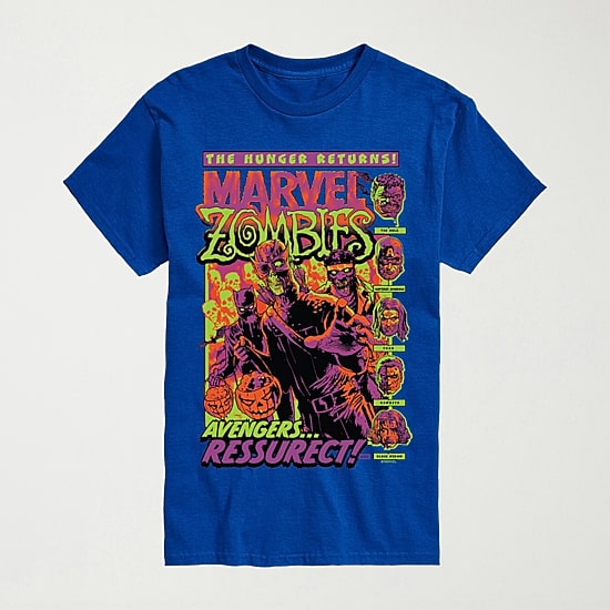 Zombies Mens Crew Neck Short Sleeve Regular Fit Marvel Big and Tall Graphic T-Shirt