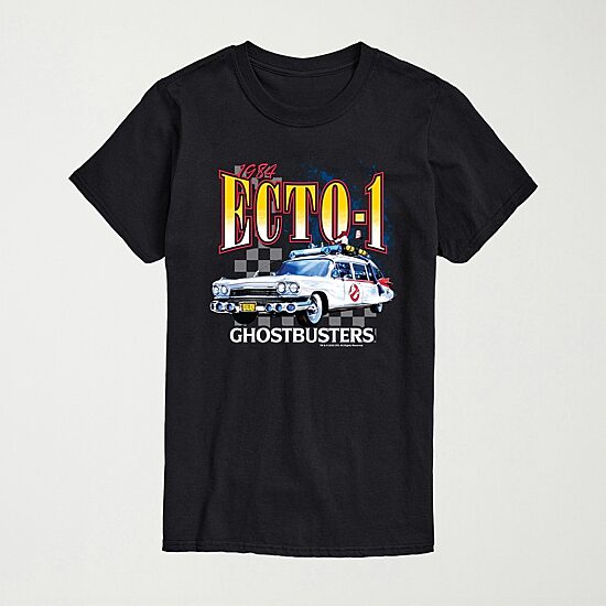 Ghost Busters Ecto 1 Mens Crew Neck Short Sleeve Regular Fit Ghostbusters Big and Tall Graphic T-Shirt