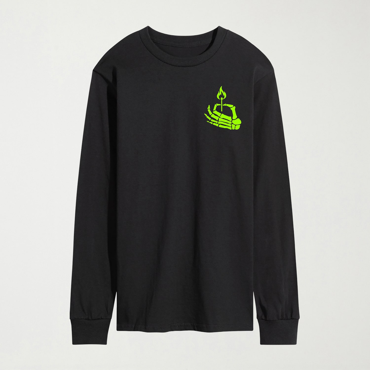 Are You Afraid Of The Dark? Mens Crew Neck Long Sleeve Regular Fit Big and Tall Graphic T-Shirt