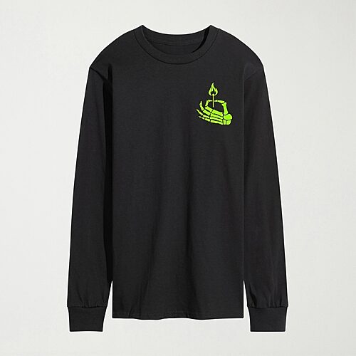 Are You Afraid Of The Dark? Mens Crew Neck Long Sleeve Regular Fit Big and Tall Graphic T-Shirt, 3x-large Tall, Black