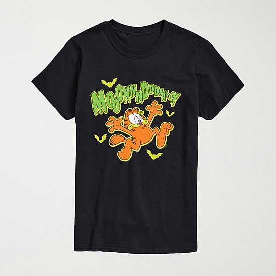 Scary Monday Halloween Mens Crew Neck Short Sleeve Regular Fit Garfield Big and Tall Graphic T-Shirt