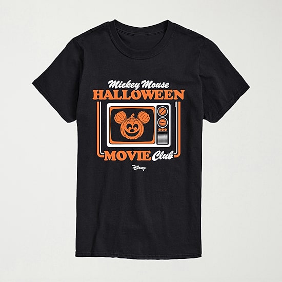 Halloween Movie Club Mens Crew Neck Short Sleeve Regular Fit Mickey Mouse Big and Tall Graphic T-Shirt