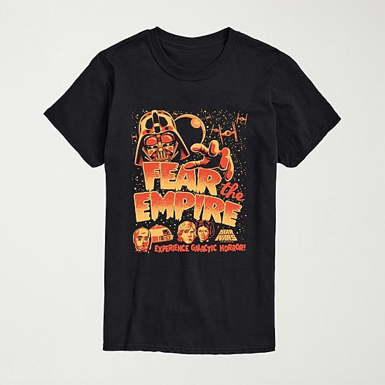 Halloween Fear The Empire Mens Crew Neck Short Sleeve Regular Fit Star Wars Big and Tall Graphic T-Shirt