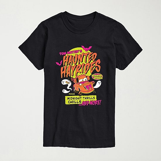 Tow Maters Haunted Hayrides Mens Crew Neck Short Sleeve Regular Fit Cars Big and Tall Graphic T-Shirt