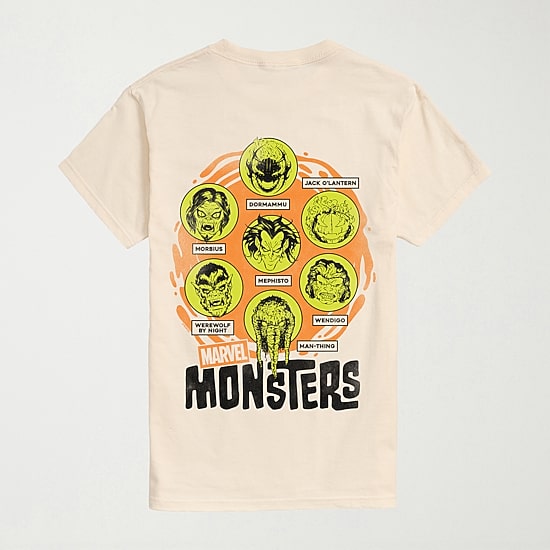 Monsters  Halloween Mens Crew Neck Short Sleeve Regular Fit Marvel Big and Tall Graphic T-Shirt