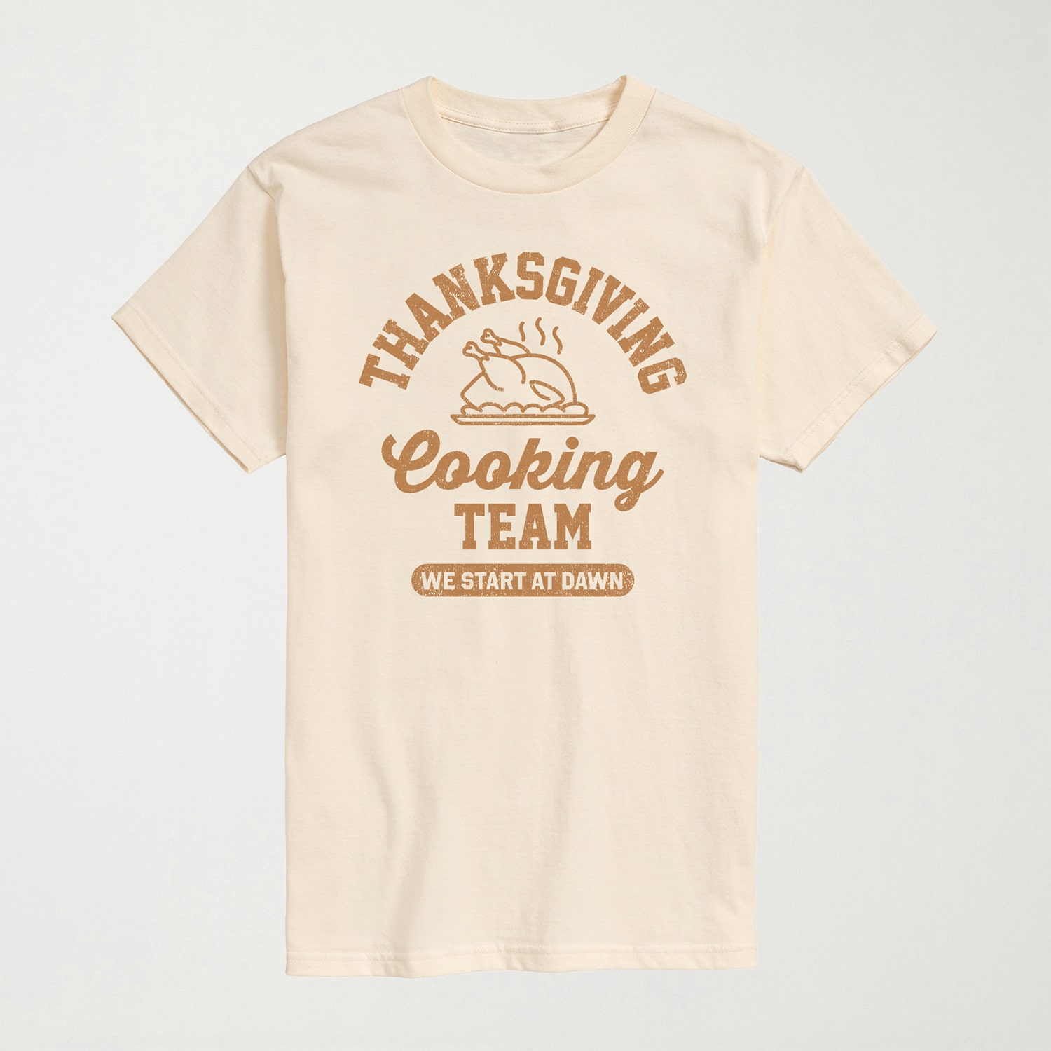 Thanksgiving Cooking Team Mens Crew Neck Short Sleeve Regular Fit Big and Tall Graphic T-Shirt