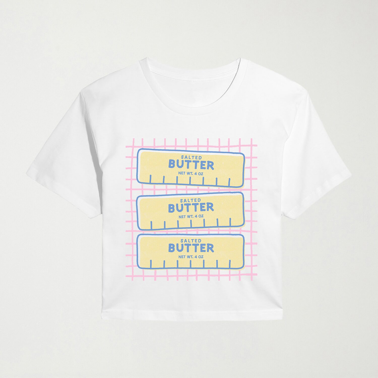 Butter Grid Womens Crew Neck Short Sleeve Regular Fit Graphic T-Shirt