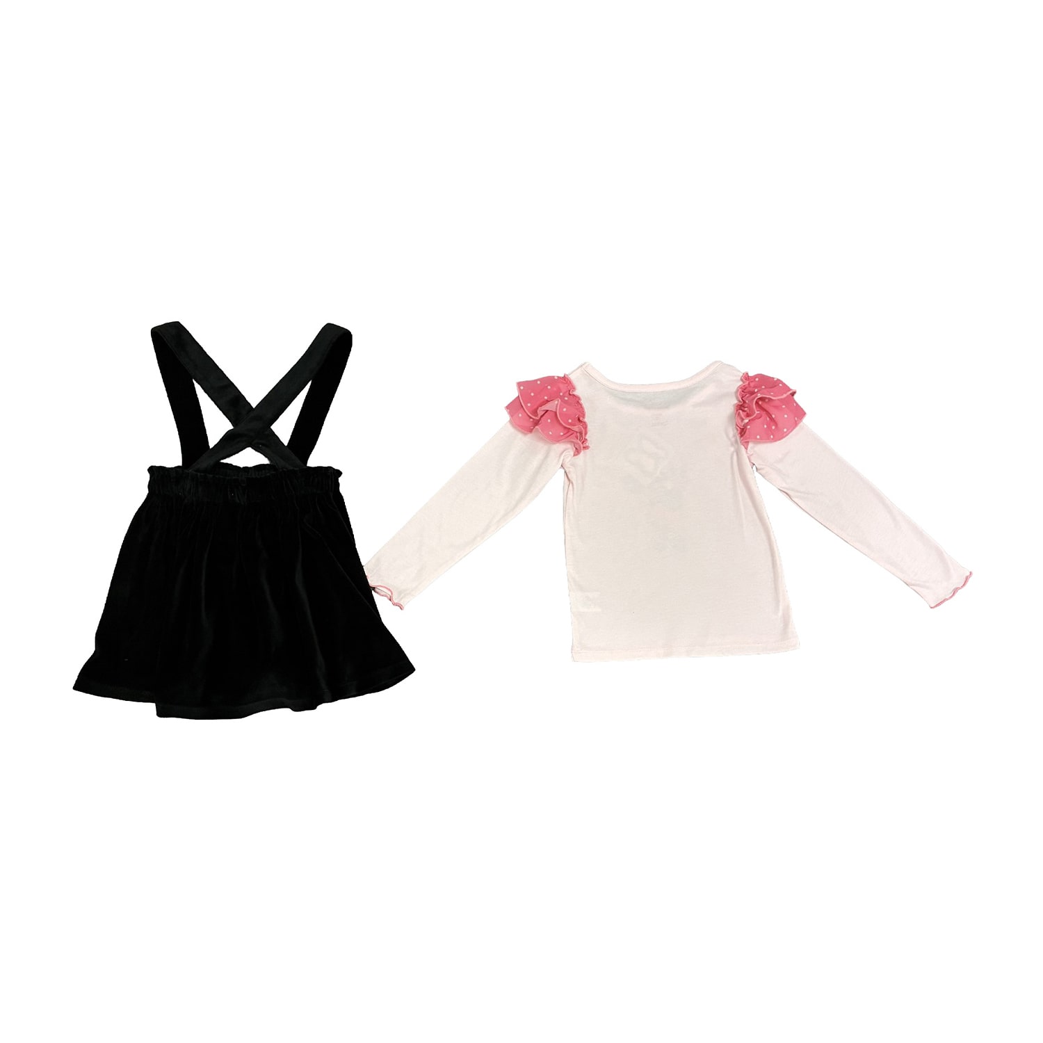 Girls Applique Fitted Minnie Mouse Polka Dot 2-pc. Dress Set