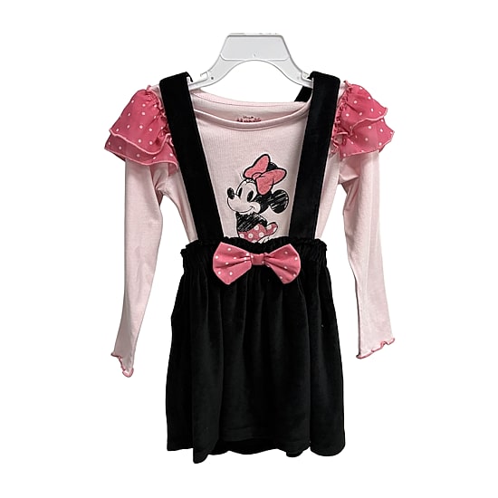Girls Applique Fitted Minnie Mouse Polka Dot 2-pc. Dress Set, Color ...