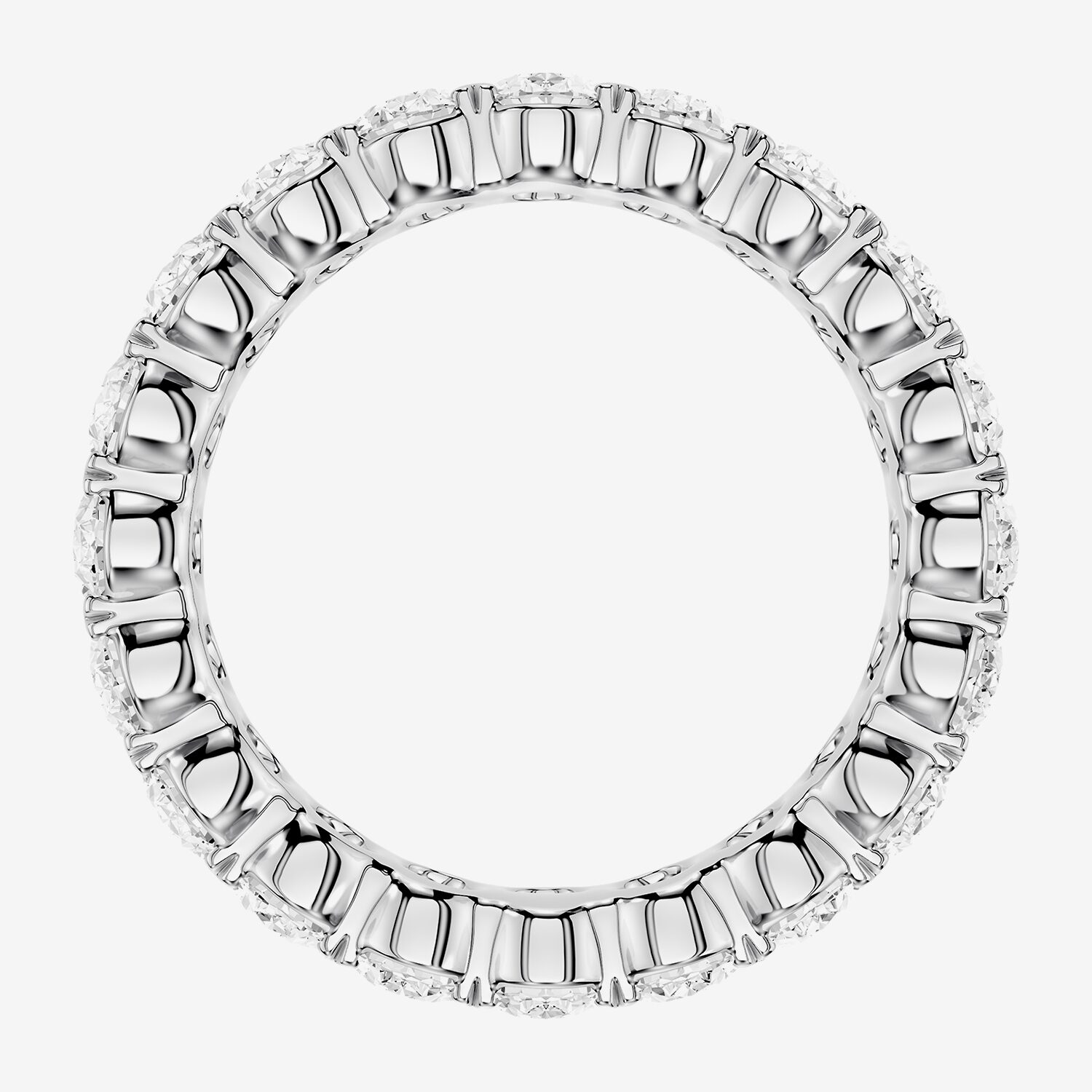 True Fit™ (F / Si2) Womens .5MM CT. T.W. Lab Grown White Diamond 10K Gold Oval Eternity Wedding Band