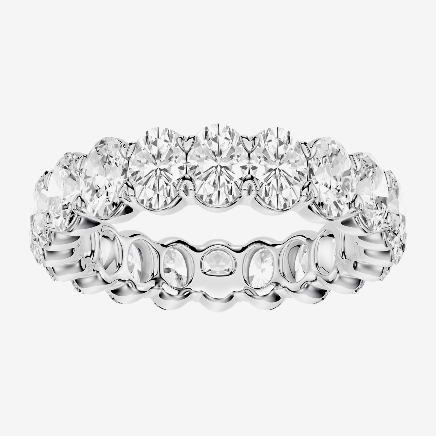True Fit™ (F / Si2) Womens .5MM CT. T.W. Lab Grown White Diamond 10K Gold Oval Eternity Wedding Band