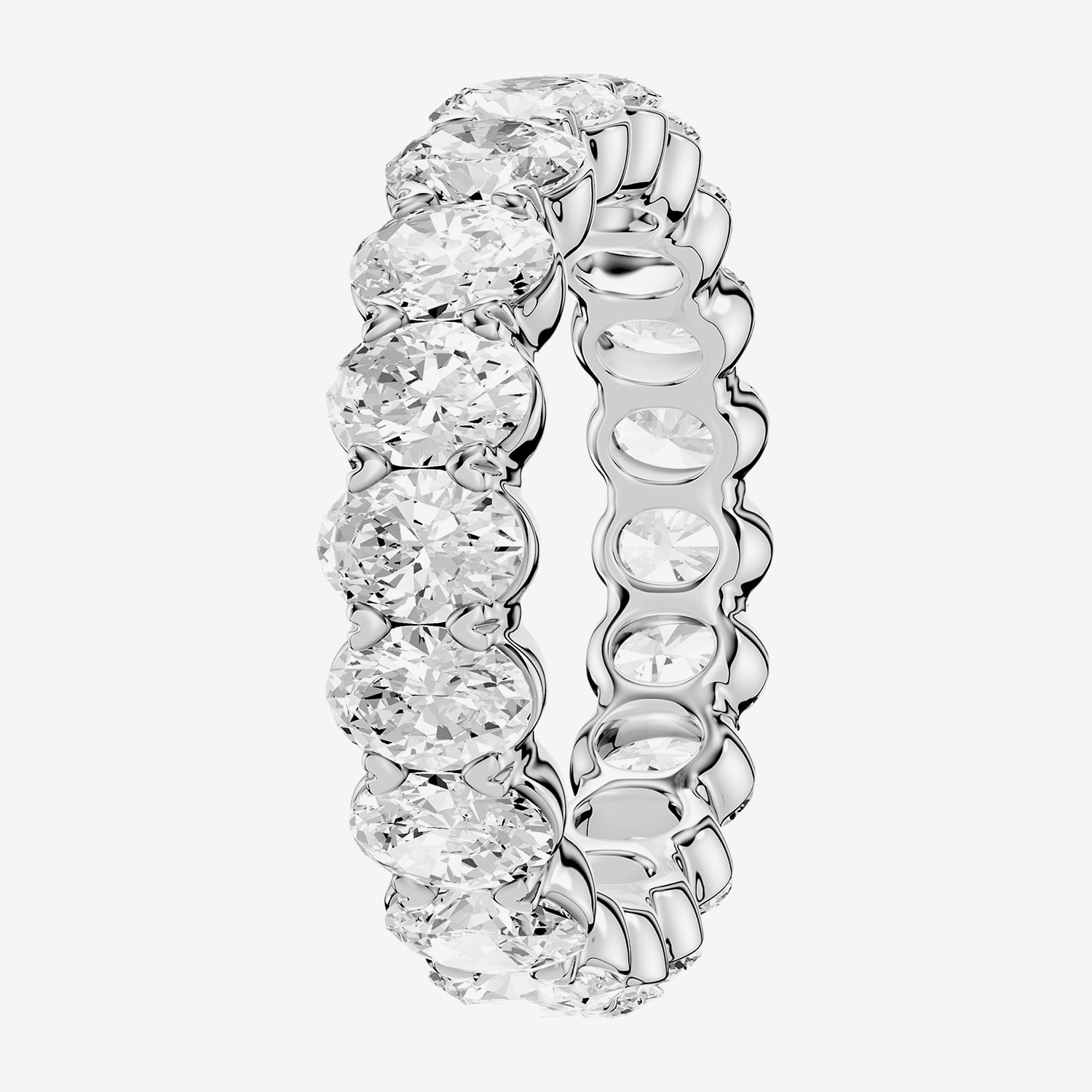 True Fit™ (F / Si2) Womens .5MM CT. T.W. Lab Grown White Diamond 10K Gold Oval Eternity Wedding Band