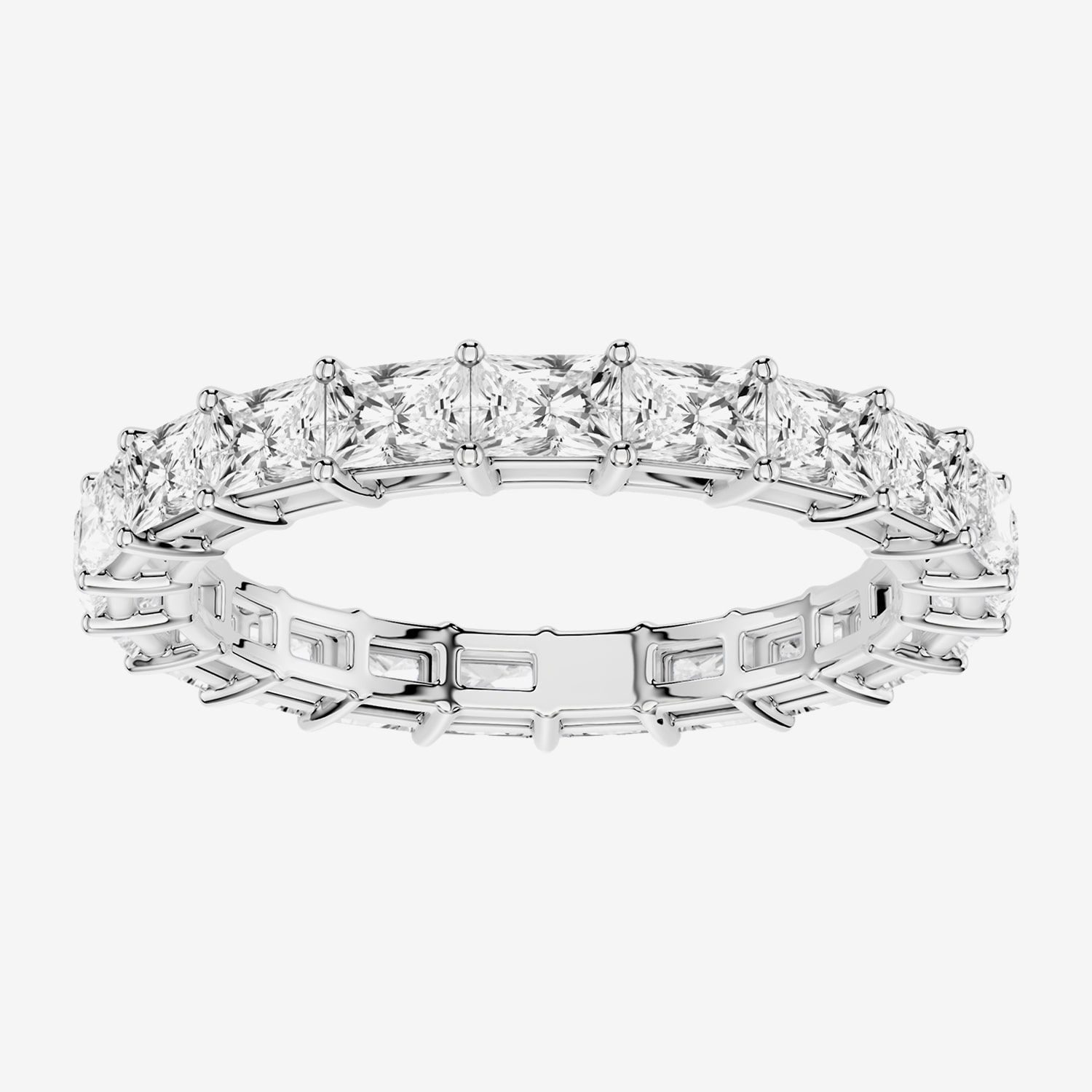 True Fit™ (F / Si2) Womens 3MM 2 CT. T.W. Lab Grown White Diamond 10K Gold Rectangular Eternity Wedding Band