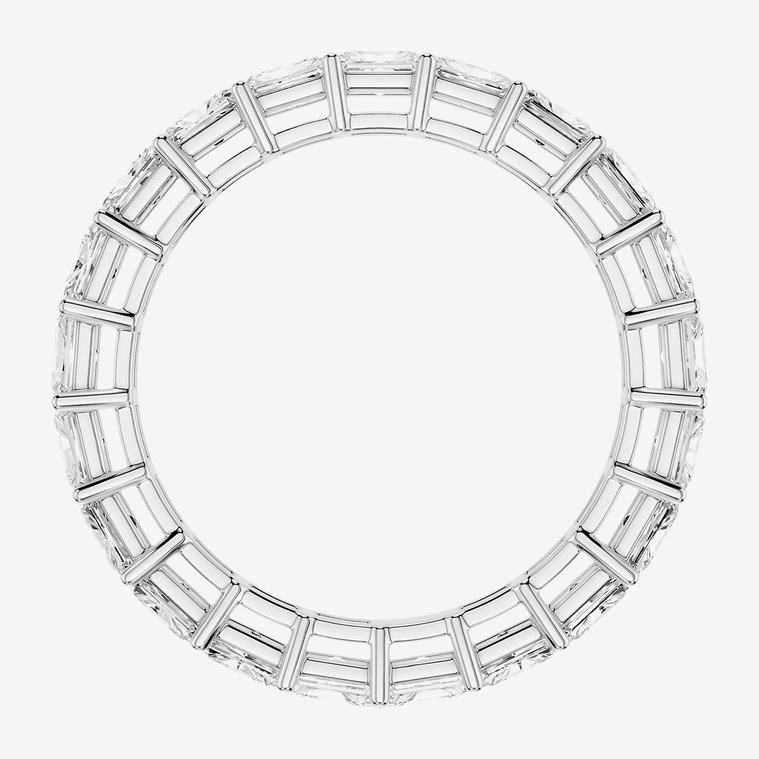 True Fit™ (F / Si2) Womens 3MM 2 CT. T.W. Lab Grown White Diamond 10K Gold Rectangular Eternity Wedding Band