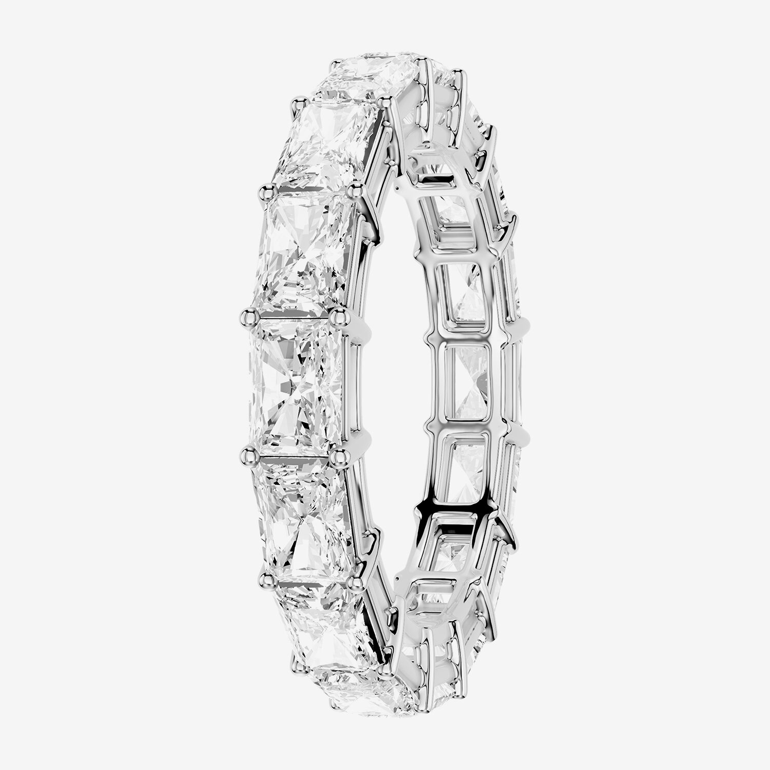 True Fit™ (F / Si2) Womens .5MM CT. T.W. Lab Grown White Diamond 10K Gold Rectangular Eternity Wedding Band