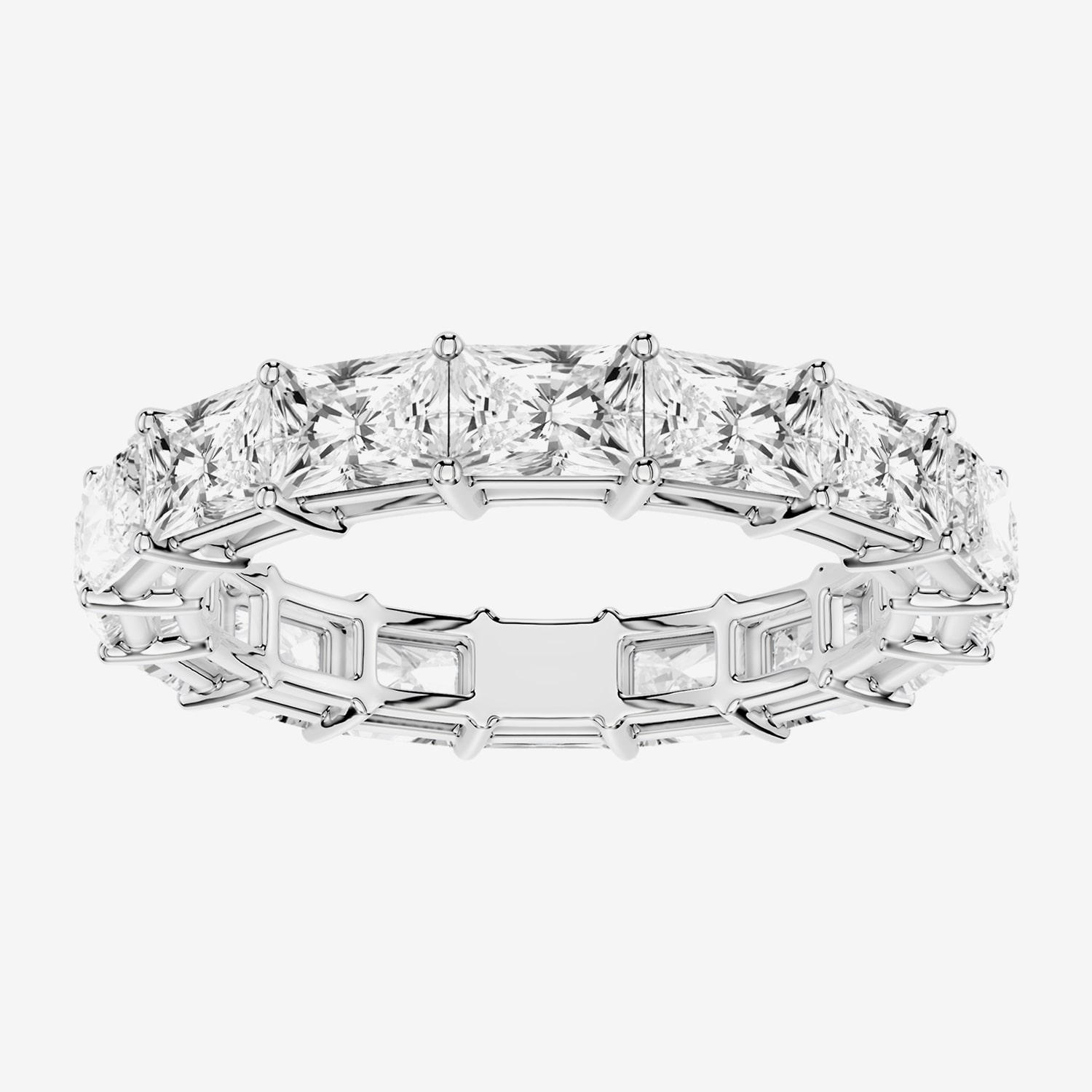 True Fit™ (F / Si2) Womens .5MM CT. T.W. Lab Grown White Diamond 10K Gold Rectangular Eternity Wedding Band
