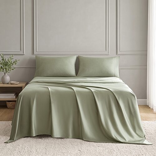 Madison Park Tencel Cotton 300tc Sheet Set, One Size, Green
