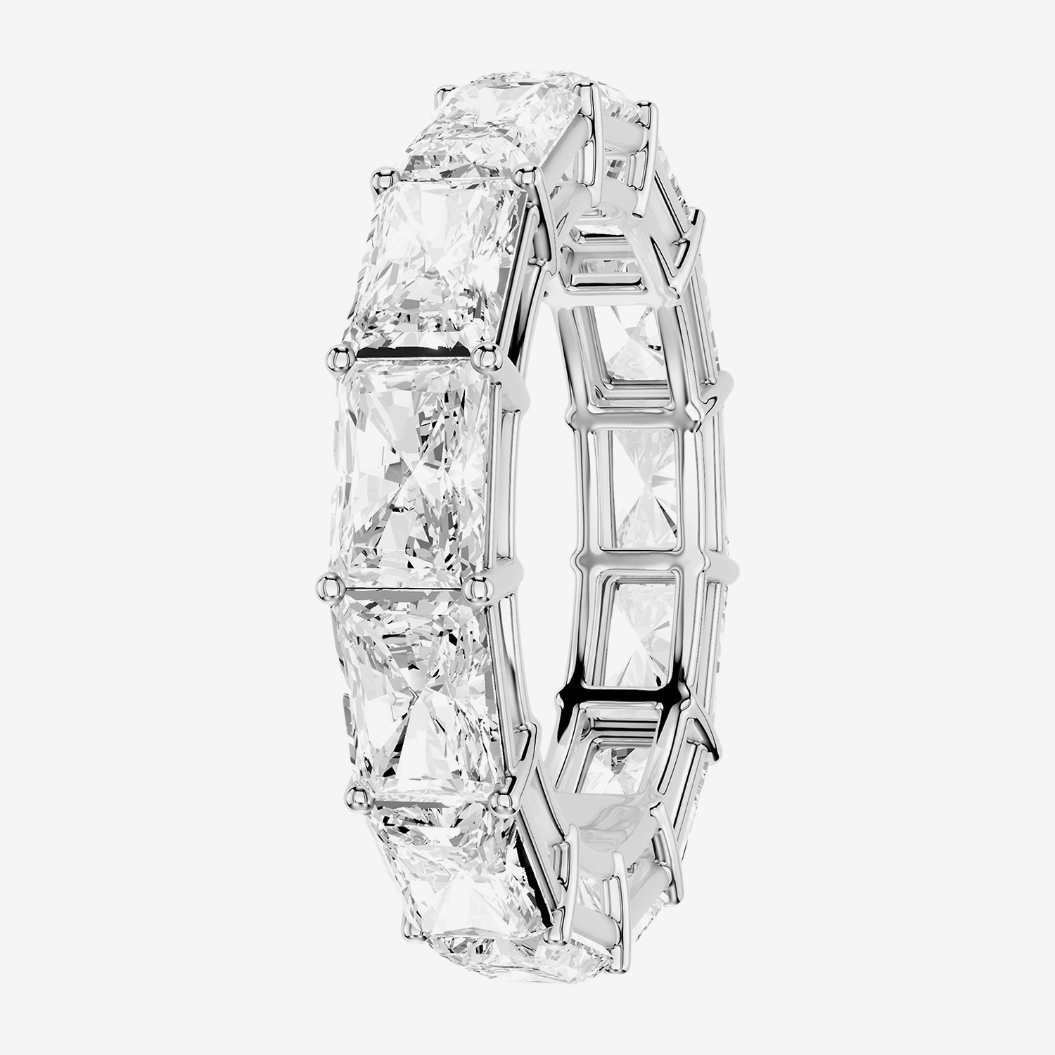 True Fit™ (F / Si2) Womens 4.5MM 6 CT. T.W. Lab Grown White Diamond 10K Gold Rectangular Eternity Wedding Band