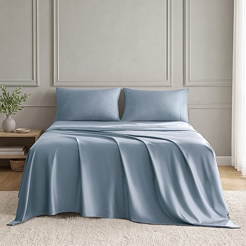 Madison Park Tencel Cotton 300tc Sheet Set, One Size, Blue