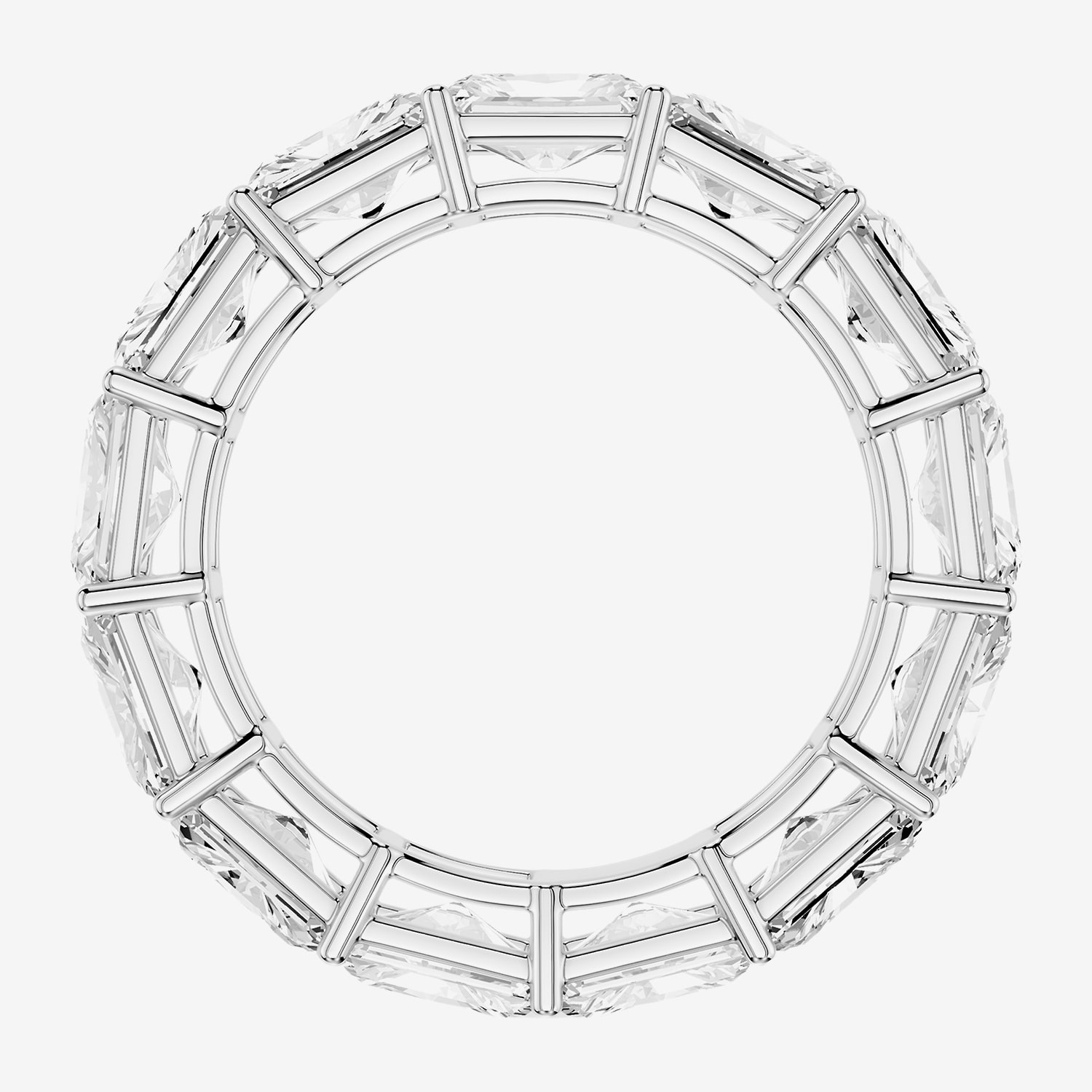 True Fit™ (F / Si2) Womens 4.5MM 6 CT. T.W. Lab Grown White Diamond 10K Gold Rectangular Eternity Wedding Band
