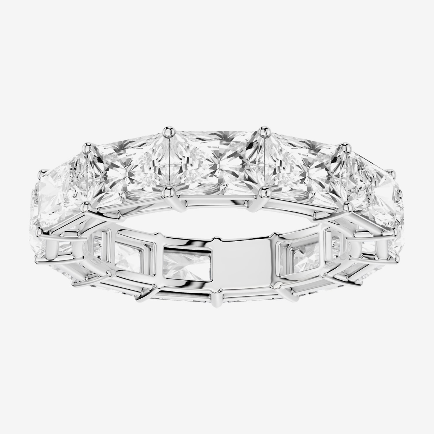 True Fit™ (F / Si2) Womens 4.5MM 6 CT. T.W. Lab Grown White Diamond 10K Gold Rectangular Eternity Wedding Band