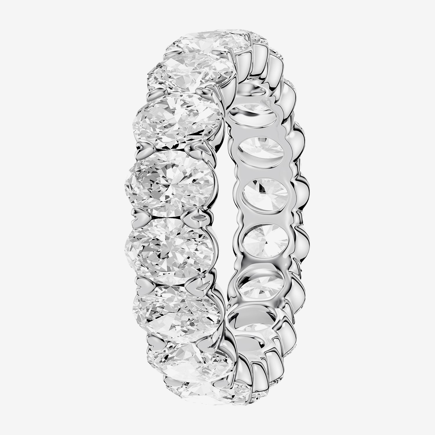 True FIT™ (F / Si2) Womens 5MM 5 CT. T.W. Lab Grown White Diamond 10K Gold Eternity Wedding Band