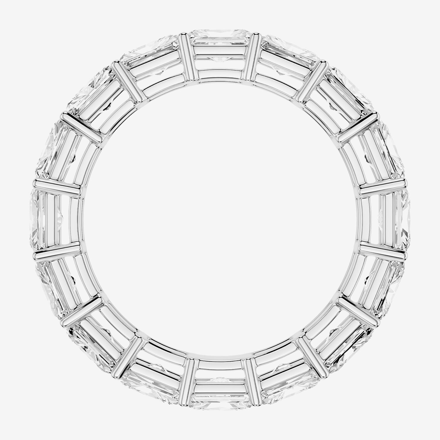 True Fit™ (F / Si2) Womens .5MM CT. T.W. Lab Grown White Diamond 10K Gold Rectangular Eternity Wedding Band