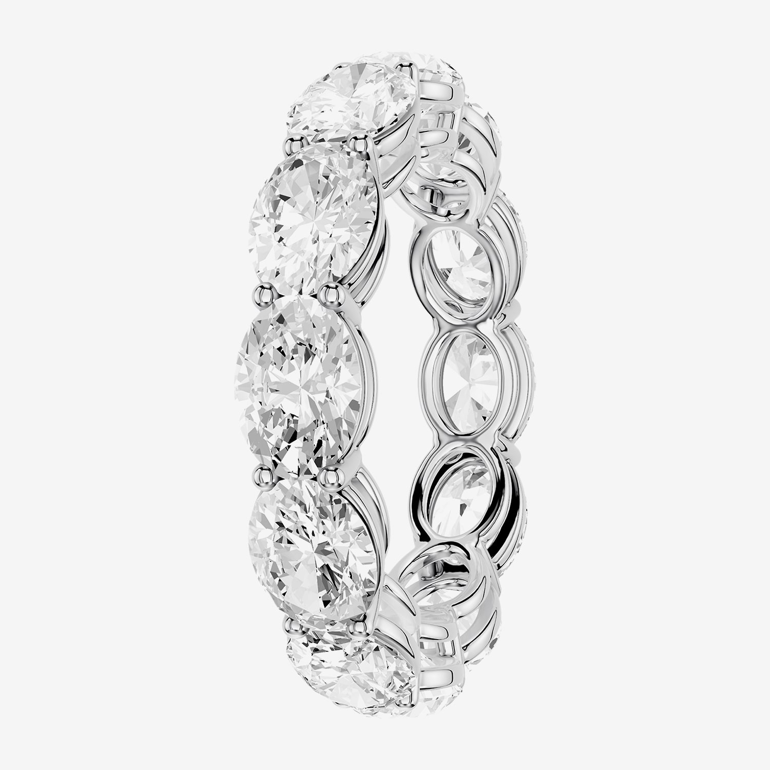 True Fit™ (F / Si2) Womens 4MM CT. T.W. Lab Grown White Diamond 10K Gold Oval Eternity Wedding Band