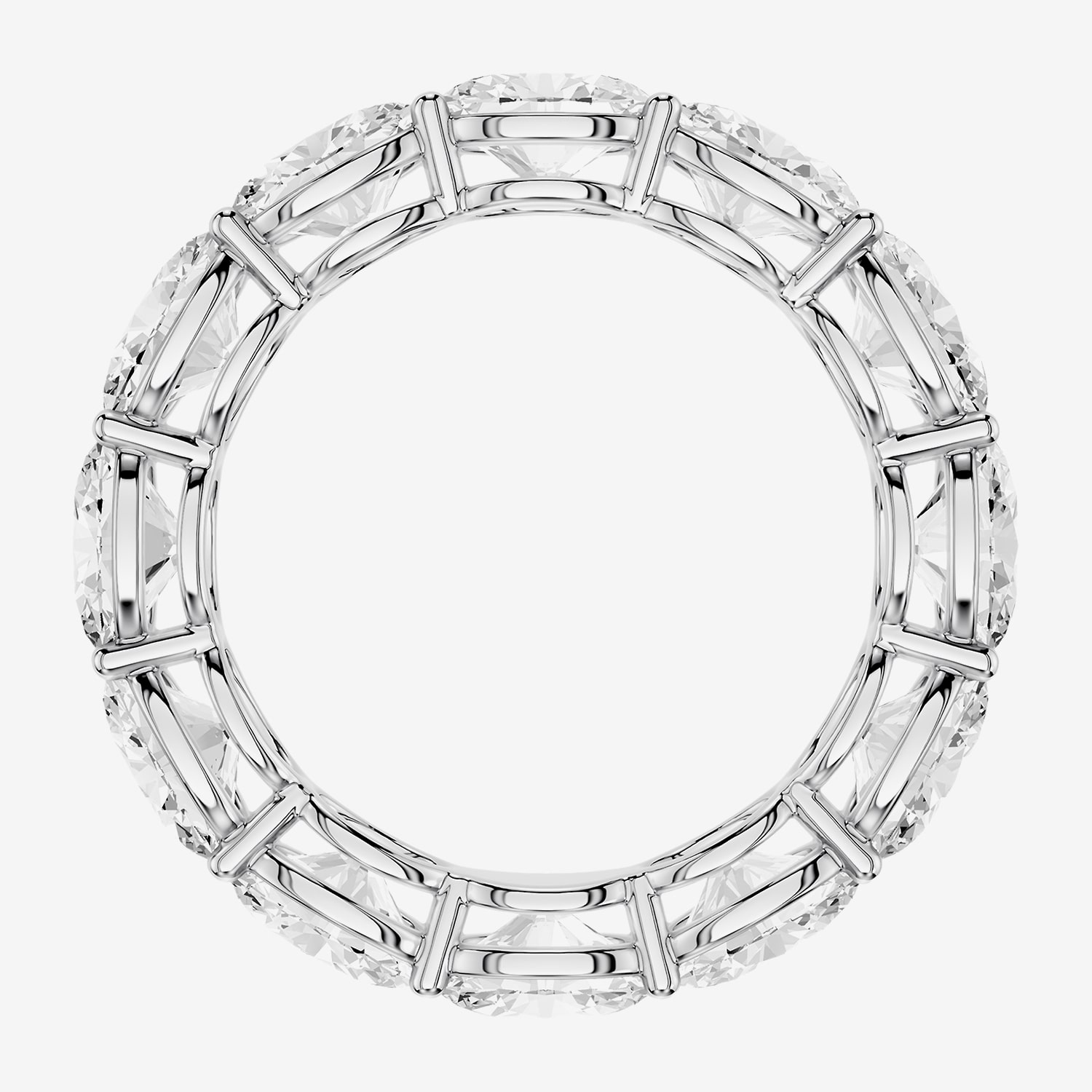 True Fit™ (F / Si2) Womens 4MM CT. T.W. Lab Grown White Diamond 10K Gold Oval Eternity Wedding Band