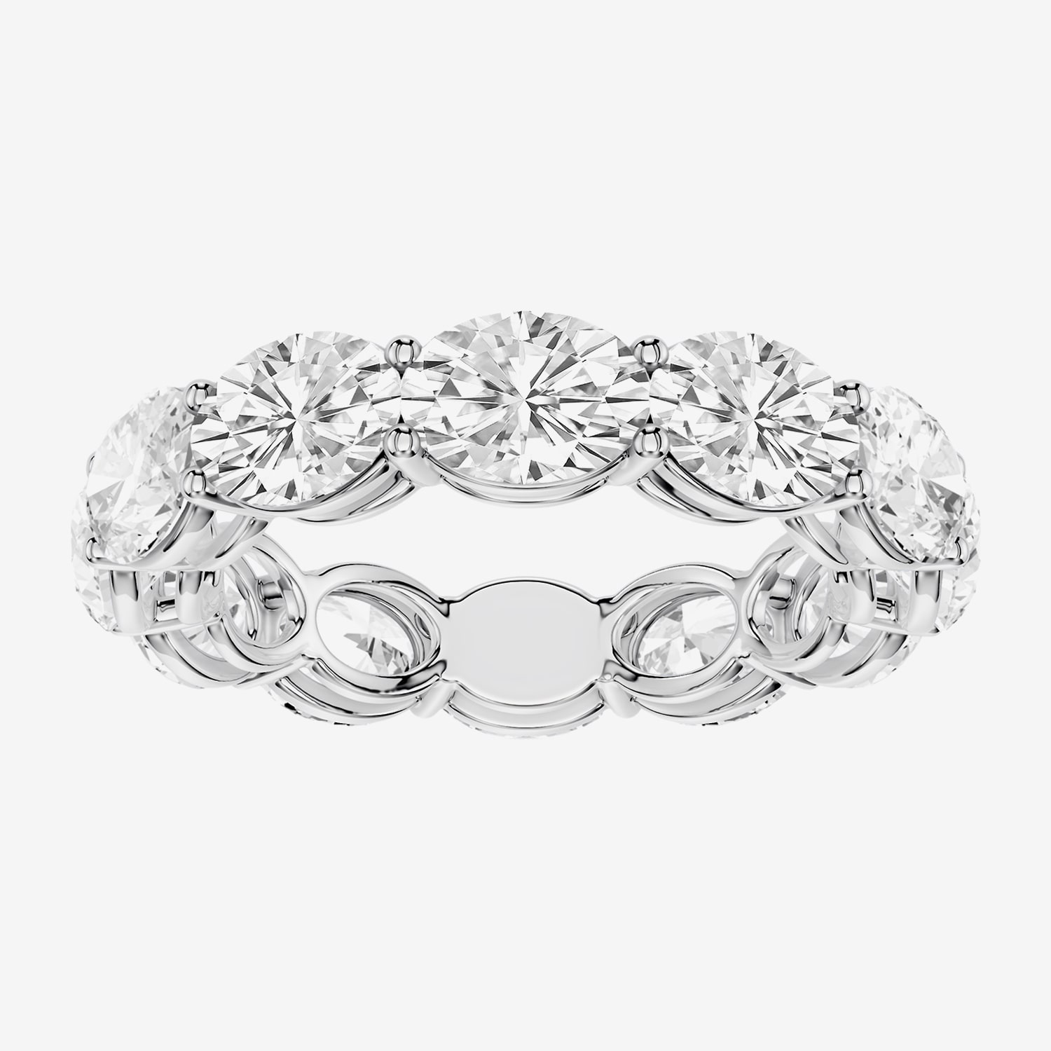 True Fit™ (F / Si2) Womens 4MM CT. T.W. Lab Grown White Diamond 10K Gold Oval Eternity Wedding Band