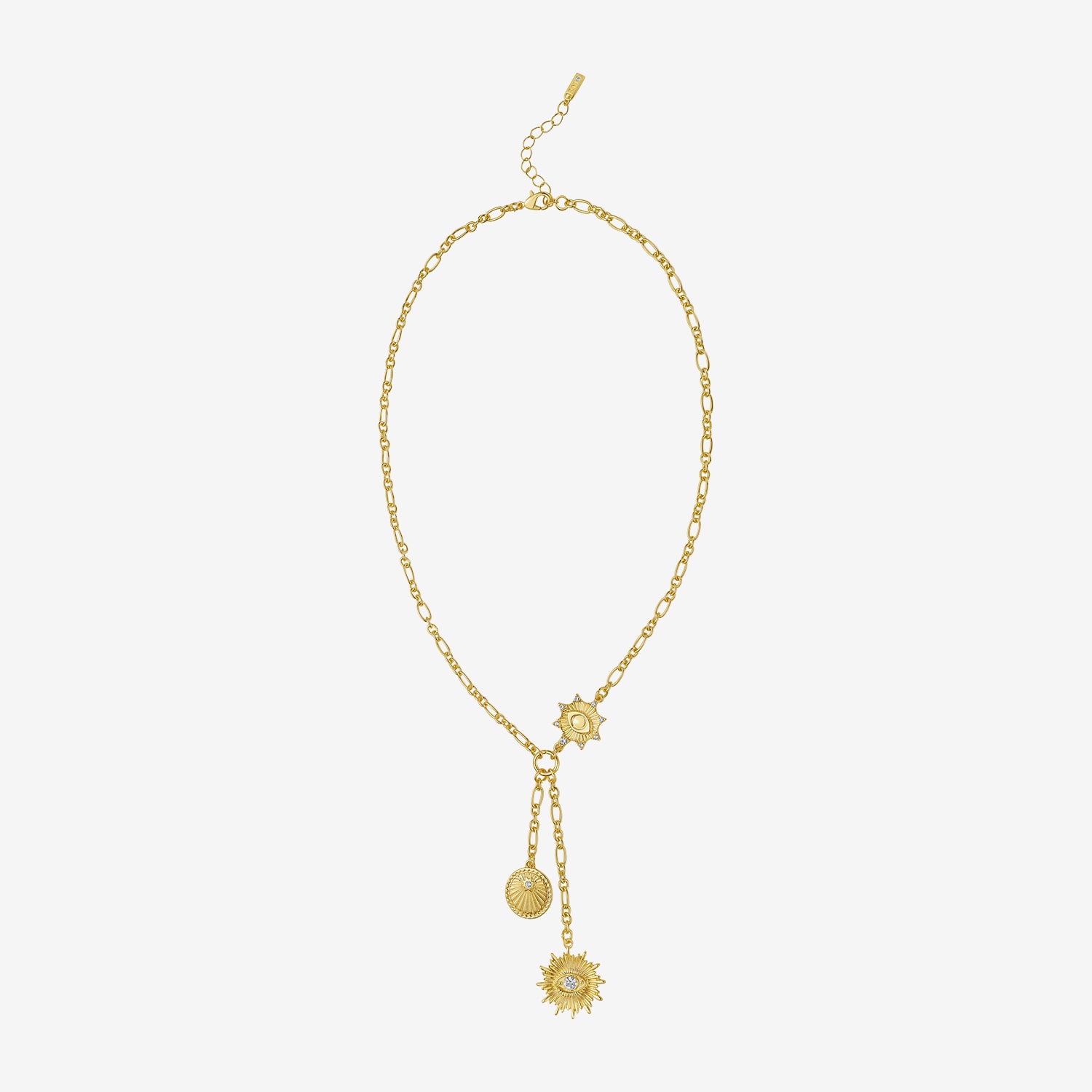 RM Rebecca Minkoff Womens Cubic Zirconia 14K Gold Over Brass 18 Inch Y Necklace
