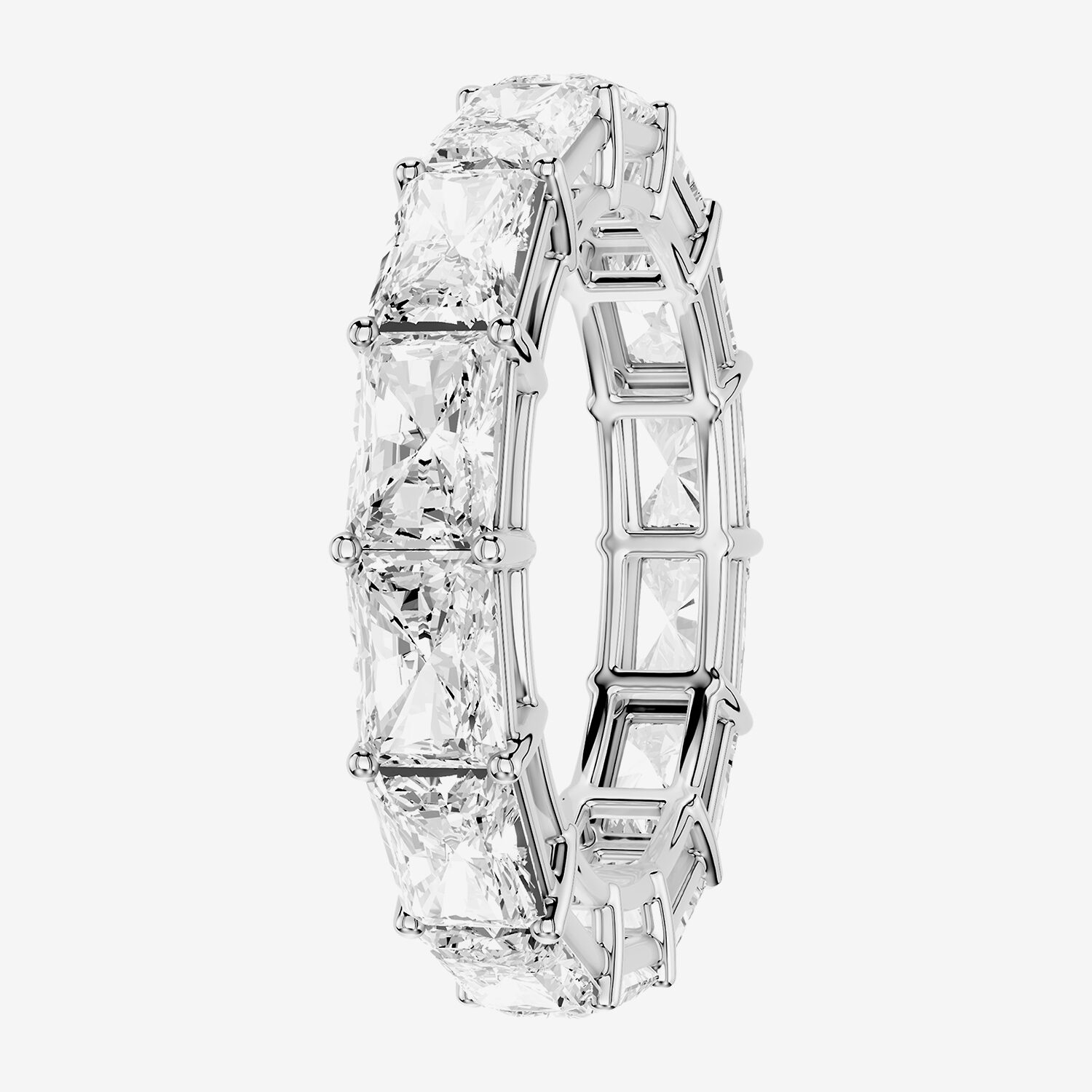 True Fit™ (F / Si2) Womens 4MM 5 CT. T.W. Lab Grown White Diamond 10K Gold Rectangular Eternity Wedding Band