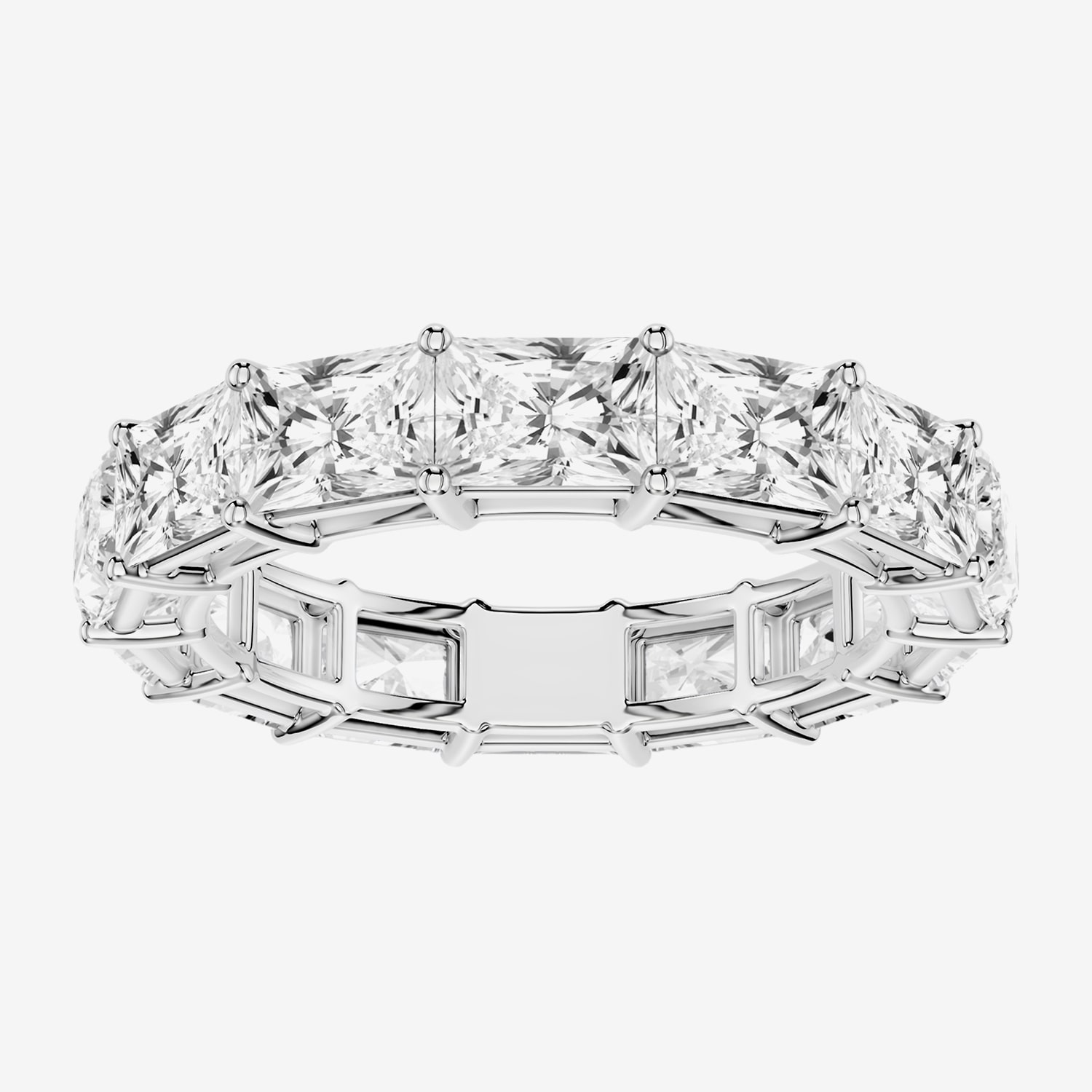 True Fit™ (F / Si2) Womens 4MM 5 CT. T.W. Lab Grown White Diamond 10K Gold Rectangular Eternity Wedding Band