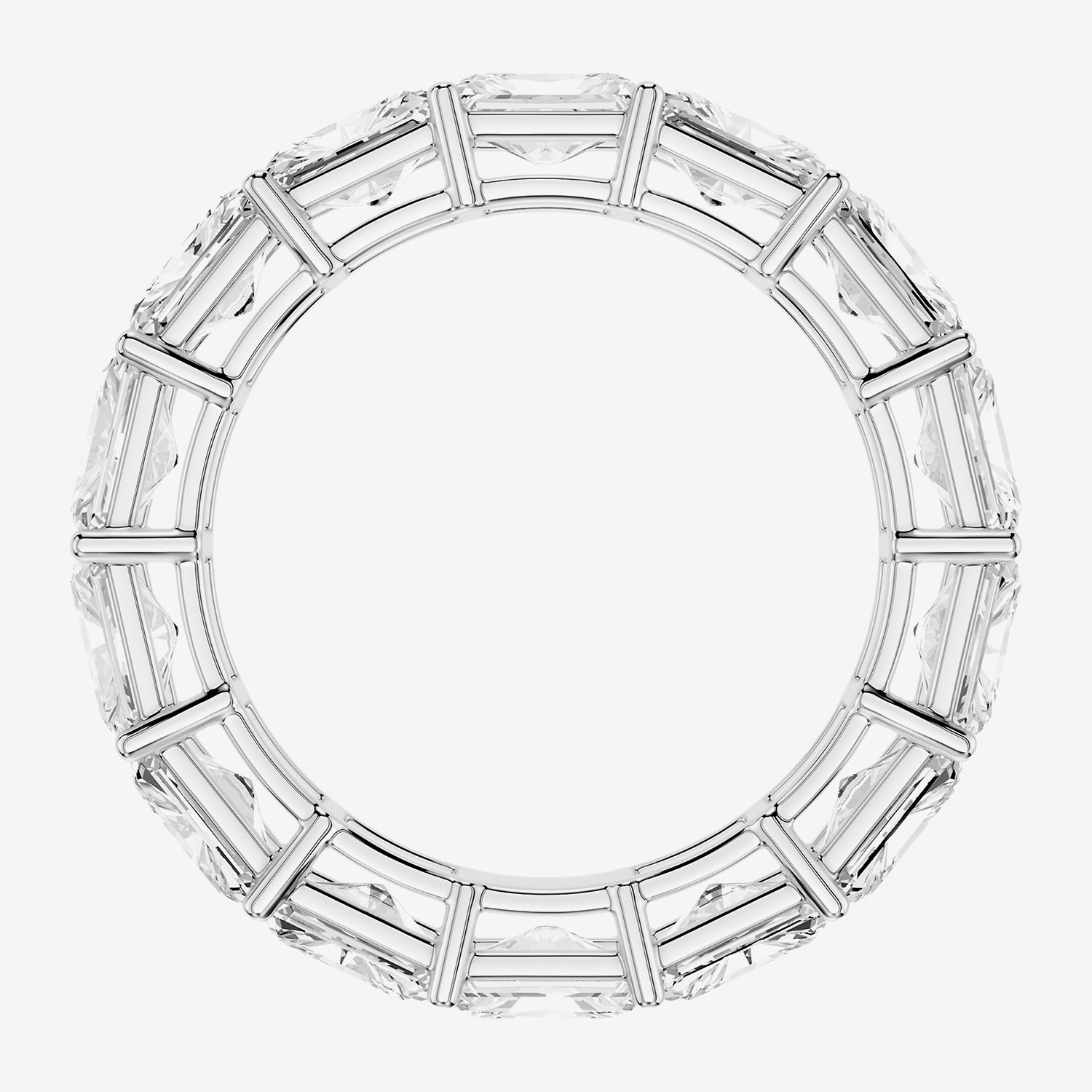 True Fit™ (F / Si2) Womens 4MM 5 CT. T.W. Lab Grown White Diamond 10K Gold Rectangular Eternity Wedding Band
