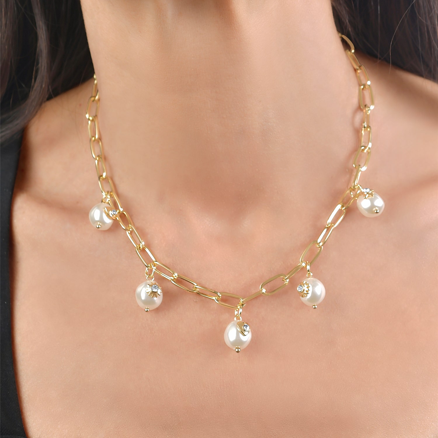 RM Rebecca Minkoff Womens 14K Gold Over Brass 16 Inch Collar Necklace