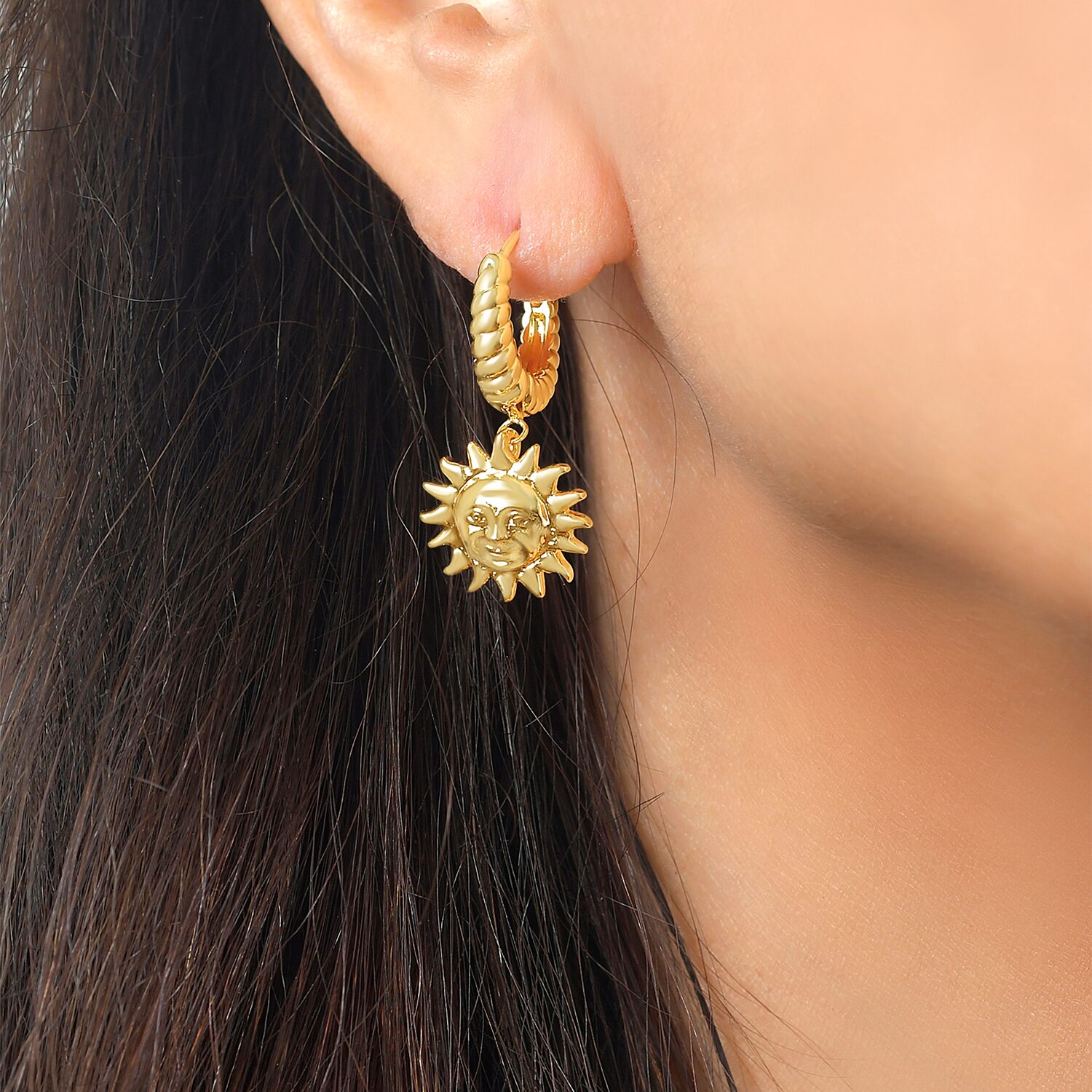 RM Rebecca Minkoff Womens 14K Gold Over Brass 25mm Hoop Earrings